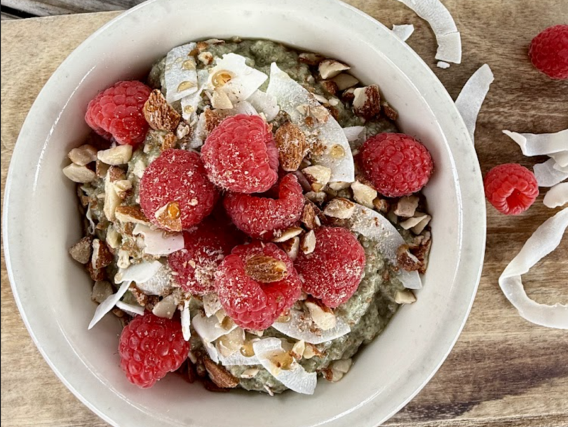 Healthy Matcha Raspberry Chia Bowl Recipe